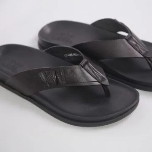 HBC men's flip flops, high quality cowhide leather model T14