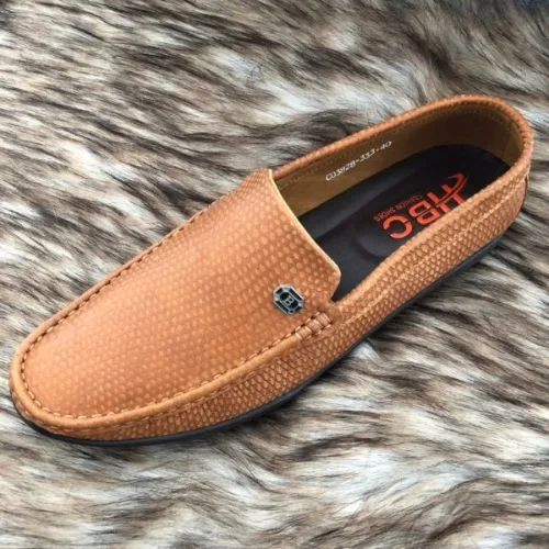 HBC men's loafers in cowhide color, high-quality leather model 101
