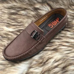 HBC men's loafers in cowhide color, high-quality leather model 102