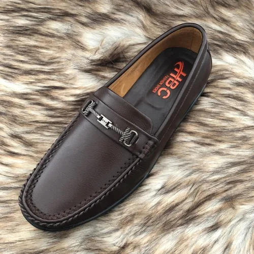HBC men's loafers in cowhide color, high-quality leather, model 103